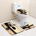 thumbnail image 1 of PUDMAD Backside Private Jet on Tarmac at Dusk 3 Piece Bathroom Rugs Set Bath Rug Contour Mat and Toilet Lid Cover, 1 of 2