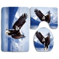 thumbnail image 1 of PUDMAD Bald Eagle Flying 3 Piece Bathroom Rugs Set Bath Rug Contour Mat and Toilet Lid Cover, 1 of 2