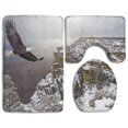 thumbnail image 1 of PUDMAD Bald Eagle Flying Above Grand Canyon 3 Piece Bathroom Rugs Set Bath Rug Contour Mat and Toilet Lid Cover, 1 of 2