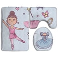 thumbnail image 1 of PUDMAD Ballet Dancer Dancing 3 Piece Bathroom Rugs Set Bath Rug Contour Mat and Toilet Lid Cover, 1 of 2