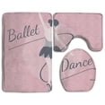 thumbnail image 1 of PUDMAD Ballet Dancer Dancing 3 Piece Bathroom Rugs Set Bath Rug Contour Mat and Toilet Lid Cover, 1 of 2