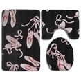 thumbnail image 1 of PUDMAD Ballet Shoes 3 Piece Bathroom Rugs Set Bath Rug Contour Mat and Toilet Lid Cover, 1 of 2