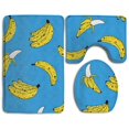 thumbnail image 1 of PUDMAD Banana Fruit Tie Waist 3 Piece Bathroom Rugs Set Bath Rug Contour Mat and Toilet Lid Cover, 1 of 2