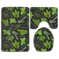 thumbnail image 1 of PUDMAD Basil Thyme Dill Rosemary 3 Piece Bathroom Rugs Set Bath Rug Contour Mat and Toilet Lid Cover, 1 of 2