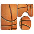 thumbnail image 1 of PUDMAD Basketball 3 Piece Bathroom Rugs Set Bath Rug Contour Mat and Toilet Lid Cover, 1 of 2