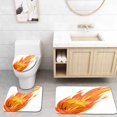 thumbnail image 1 of PUDMAD Basketball on Fire 3 Piece Bathroom Rugs Set Bath Rug Contour Mat and Toilet Lid Cover, 1 of 2