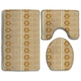 thumbnail image 1 of PUDMAD Basketweave Skirt Flowers 3 Piece Bathroom Rugs Set Bath Rug Contour Mat and Toilet Lid Cover, 1 of 2