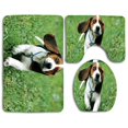 thumbnail image 1 of PUDMAD Basset Artesien Normand 3 Piece Bathroom Rugs Set Bath Rug Contour Mat and Toilet Lid Cover, 1 of 2