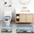 thumbnail image 1 of PUDMAD Bathroom Minimalist Bathtub Relaxing Scenery Islands White Light Brown 3 Piece Bathroom Rugs Set Bath Rug Contour Mat and Toilet Lid Cover, 1 of 2