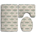 thumbnail image 1 of PUDMAD Bathroom Rug Mats Set 3 Piece Dragonflies Cool Tones 3 Piece Bathroom Rugs Set Bath Rug Contour Mat and Toilet Lid Cover, 1 of 2