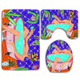 thumbnail image 1 of PUDMAD Bathtime Frida 3 Piece Bathroom Rugs Set Bath Rug Contour Mat and Toilet Lid Cover, 1 of 2