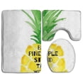 thumbnail image 1 of PUDMAD Be A Pineapple 3 Piece Bathroom Rugs Set Bath Rug Contour Mat and Toilet Lid Cover, 1 of 2