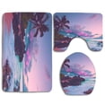 thumbnail image 1 of PUDMAD Beach Beautiful Landscape Sunset 3 Piece Bathroom Rugs Set Bath Rug Contour Mat and Toilet Lid Cover, 1 of 2