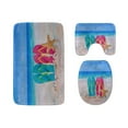 thumbnail image 1 of PUDMAD Beach Flip Flops in Rainbow Color 3 Piece Bathroom Rugs Set Bath Rug Contour Mat and Toilet Lid Cover, 1 of 2