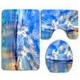 thumbnail image 1 of PUDMAD Beach Nature Sea Clouds 3 Piece Bathroom Rugs Set Bath Rug Contour Mat and Toilet Lid Cover, 1 of 2