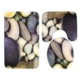 thumbnail image 1 of PUDMAD Wind Seat Stone Printed 3 Piece Bathroom Rugs Set Bath Rug Contour Mat and Toilet Lid Cover, 1 of 2