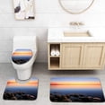 thumbnail image 1 of PUDMAD Beach Sunset Afterglow 3 Piece Bathroom Rugs Set Bath Rug Contour Mat and Toilet Lid Cover, 1 of 2