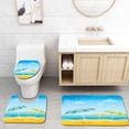 thumbnail image 1 of PUDMAD Beach Umbrellas 3 Piece Bathroom Rugs Set Bath Rug Contour Mat and Toilet Lid Cover, 1 of 2