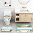 thumbnail image 1 of PUDMAD Beach Vacation 3 Piece Bathroom Rugs Set Bath Rug Contour Mat and Toilet Lid Cover, 1 of 2