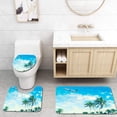 thumbnail image 1 of PUDMAD Beach Vacation Destination Florida 3 Piece Bathroom Rugs Set Bath Rug Contour Mat and Toilet Lid Cover, 1 of 2