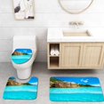 thumbnail image 1 of PUDMAD Beach White Sand Bottom Underwater view1 3 Piece Bathroom Rugs Set Bath Rug Contour Mat and Toilet Lid Cover, 1 of 2