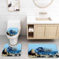 thumbnail image 1 of PUDMAD Beached Barge Ship deplosion at sea Near Rocks 3 Piece Bathroom Rugs Set Bath Rug Contour Mat and Toilet Lid Cover, 1 of 2