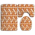 thumbnail image 1 of PUDMAD Beanie Pizza 3 Piece Bathroom Rugs Set Bath Rug Contour Mat and Toilet Lid Cover, 1 of 2