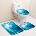 thumbnail image 1 of PUDMAD Bear Arctic Polar Bear Dipping into Water Swimming Ursus Maritimus Underwater View Pale 3 Piece Bathroom Rugs Set Bath Rug Contour Mat and Toilet Lid Cover, 1 of 2