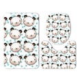 thumbnail image 1 of PUDMAD Bear Avatar Cute Childlike 3 Piece Bathroom Rugs Set Bath Rug Contour Mat and Toilet Lid Cover, 1 of 2