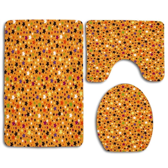 PUDMAD Bears Fall Yellow Autumn 3 Piece Bathroom Rugs Set Bath Rug Contour Mat and Toilet Lid Cover