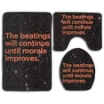 thumbnail image 1 of PUDMAD Beatings Will Continue Until Morale Improves 3 Piece Bathroom Rugs Set Bath Rug Contour Mat and Toilet Lid Cover, 1 of 2