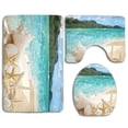 thumbnail image 1 of PUDMAD Beautiful Beach Sand Shells Style 3 Piece Bathroom Rugs Set Bath Rug Contour Mat and Toilet Lid Cover, 1 of 2