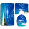 thumbnail image 1 of PUDMAD Beautiful Blue Beach 3 Piece Bathroom Rugs Set Bath Rug Contour Mat and Toilet Lid Cover, 1 of 2