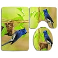thumbnail image 1 of PUDMAD Beautiful Blue Bird 3 Piece Bathroom Rugs Set Bath Rug Contour Mat and Toilet Lid Cover, 1 of 2