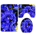 thumbnail image 1 of PUDMAD Beautiful Blue Roses 3 Piece Bathroom Rugs Set Bath Rug Contour Mat and Toilet Lid Cover, 1 of 2
