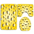 thumbnail image 1 of PUDMAD Beautiful Bright Bees Style 3 Piece Bathroom Rugs Set Bath Rug Contour Mat and Toilet Lid Cover, 1 of 2