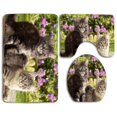 thumbnail image 1 of PUDMAD Beautiful Cats 3 Piece Bathroom Rugs Set Bath Rug Contour Mat and Toilet Lid Cover, 1 of 2
