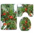 thumbnail image 1 of PUDMAD Beautiful Cluster Red Flowers 3 Piece Bathroom Rugs Set Bath Rug Contour Mat and Toilet Lid Cover, 1 of 2