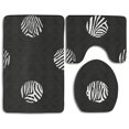 thumbnail image 1 of PUDMAD Beautiful Colorful Flowers 3 Piece Bathroom Rugs Set Bath Rug Contour Mat and Toilet Lid Cover, 1 of 2