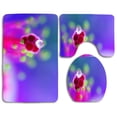 thumbnail image 1 of PUDMAD Beautiful Drops 3 Piece Bathroom Rugs Set Bath Rug Contour Mat and Toilet Lid Cover, 1 of 2