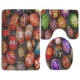thumbnail image 1 of PUDMAD Beautiful Eggs 3 Piece Bathroom Rugs Set Bath Rug Contour Mat and Toilet Lid Cover, 1 of 2
