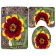 thumbnail image 1 of PUDMAD Beautiful Flower 3 Piece Bathroom Rugs Set Bath Rug Contour Mat and Toilet Lid Cover, 1 of 2