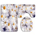 thumbnail image 1 of PUDMAD Beautiful Flowers 3 Piece Bathroom Rugs Set Bath Rug Contour Mat and Toilet Lid Cover, 1 of 2