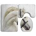 thumbnail image 1 of PUDMAD Beautiful Horse White 3 Piece Bathroom Rugs Set Bath Rug Contour Mat and Toilet Lid Cover, 1 of 2