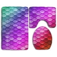 thumbnail image 1 of PUDMAD Beautiful Mermaid Fish Scales Art 3 Piece Bathroom Rugs Set Bath Rug Contour Mat and Toilet Lid Cover, 1 of 2