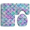 thumbnail image 1 of PUDMAD Beautiful Mermaid Fish Scales Turquoise 3 Piece Bathroom Rugs Set Bath Rug Contour Mat and Toilet Lid Cover, 1 of 2