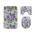 thumbnail image 1 of PUDMAD Beautiful Morning Glory 3 Piece Bathroom Rugs Set Bath Rug Contour Mat and Toilet Lid Cover, 1 of 2