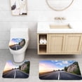 thumbnail image 1 of PUDMAD Beautiful Mountain Asphalt Road Rocks Blue Sky at Sunset 3 Piece Bathroom Rugs Set Bath Rug Contour Mat and Toilet Lid Cover, 1 of 2