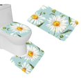 thumbnail image 1 of PUDMAD Beautiful Nice Watercolor Daisy Flowers 3 Piece Bathroom Rugs Set Bath Rug Contour Mat and Toilet Lid Cover, 1 of 2