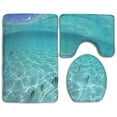 thumbnail image 1 of PUDMAD Beautiful Ocean 3 Piece Bathroom Rugs Set Bath Rug Contour Mat and Toilet Lid Cover, 1 of 2
